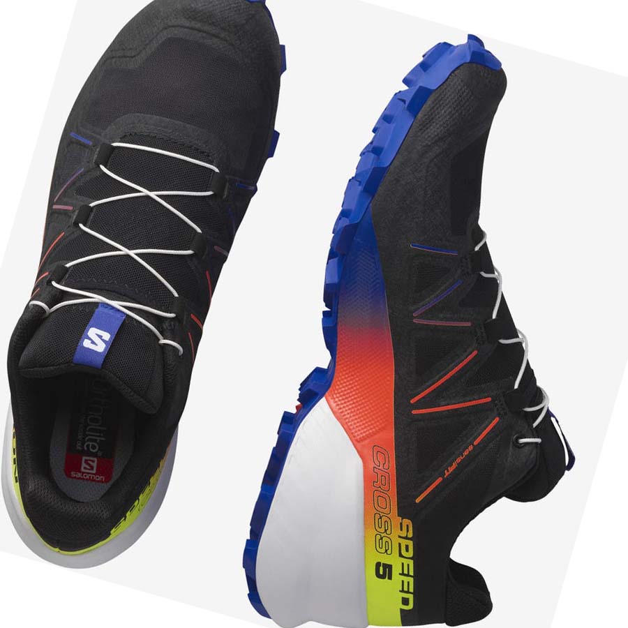 Salomon SPEEDCROSS 5 RACING PACK Trail Futócipő Férfi Fekete Kék | HU 2122SGL